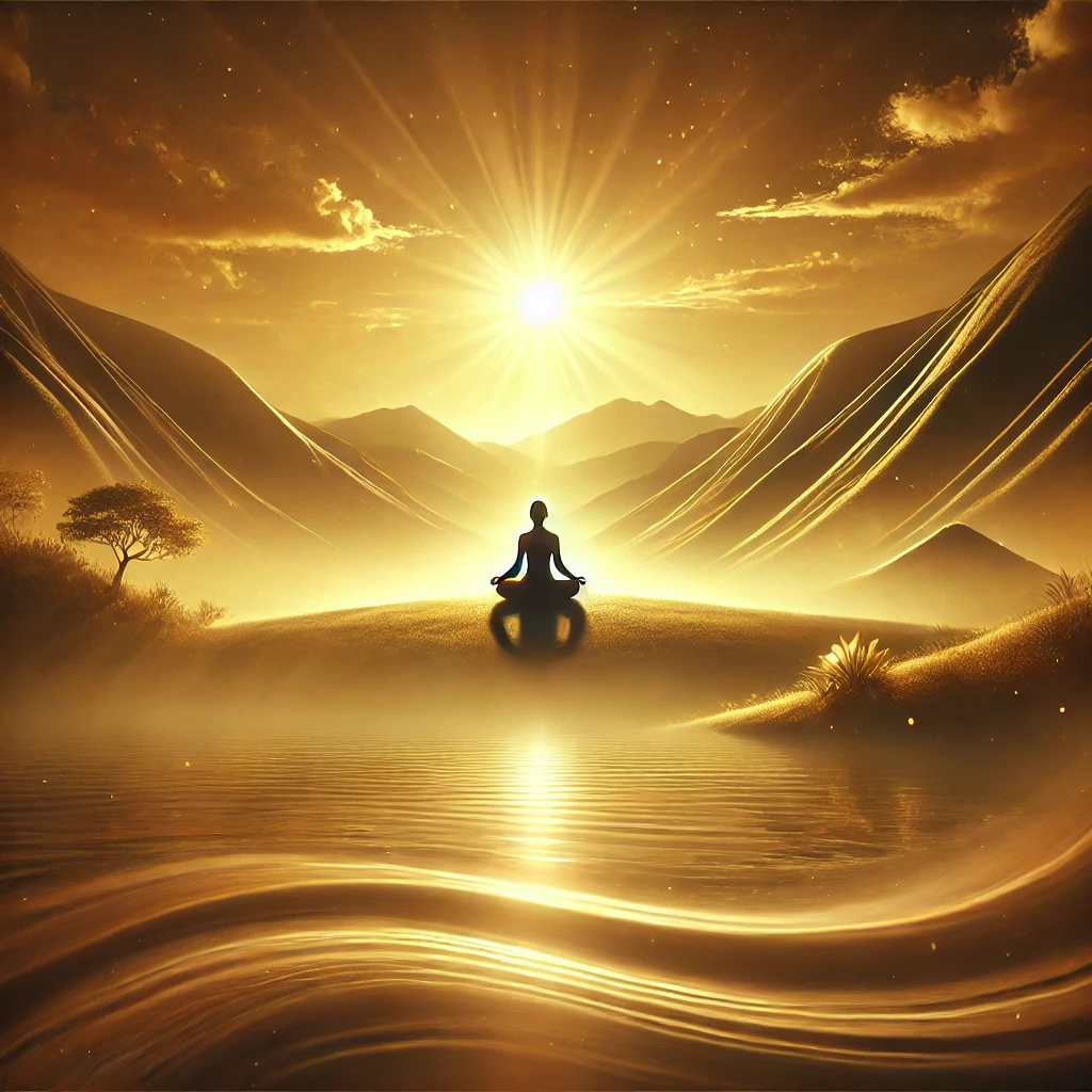 A person meditating in stillness