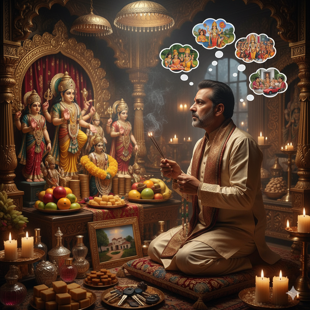 Sakaam karmi (materialistic person) worshipping deities for sense gratification